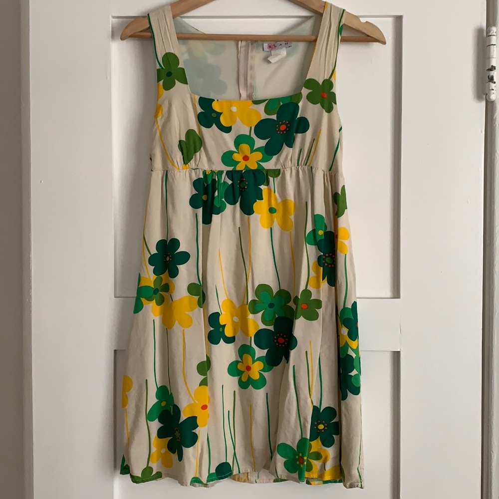 Vintage 90s Glam Flowergirl Floral Babydoll Mini Dress